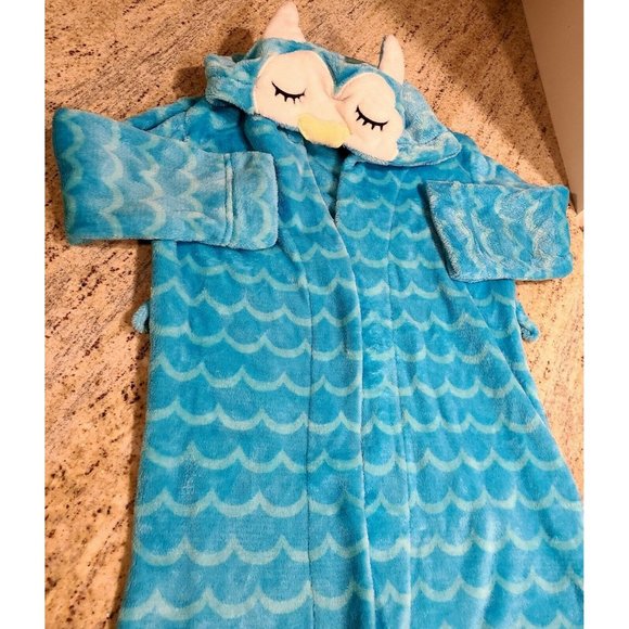 Cat & Jack Other - Cat & Jack Blue Owl Bath Bedtime Pajama Robe! XS 4/5 (No Belt)